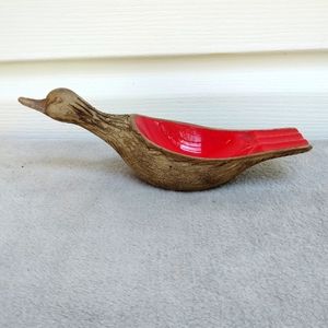 Vintage Ceramic Duck Spoon Rest Ashtray Trinket Bowl Dish 1959 Rare Find